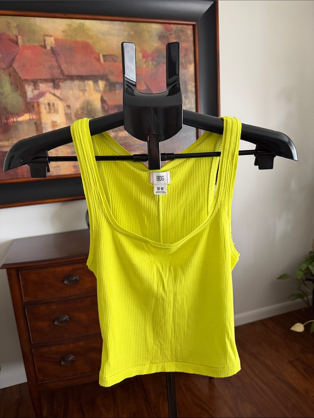 BDG Neon Lime Ribbed Tank Top - Women's